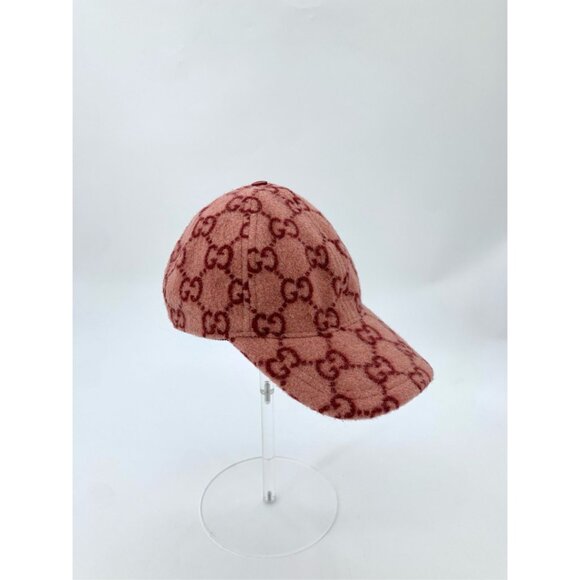 Gucci Pink Wool GG Pattern Baseball Cap With Adjustable Strap - Picture 3 of 10